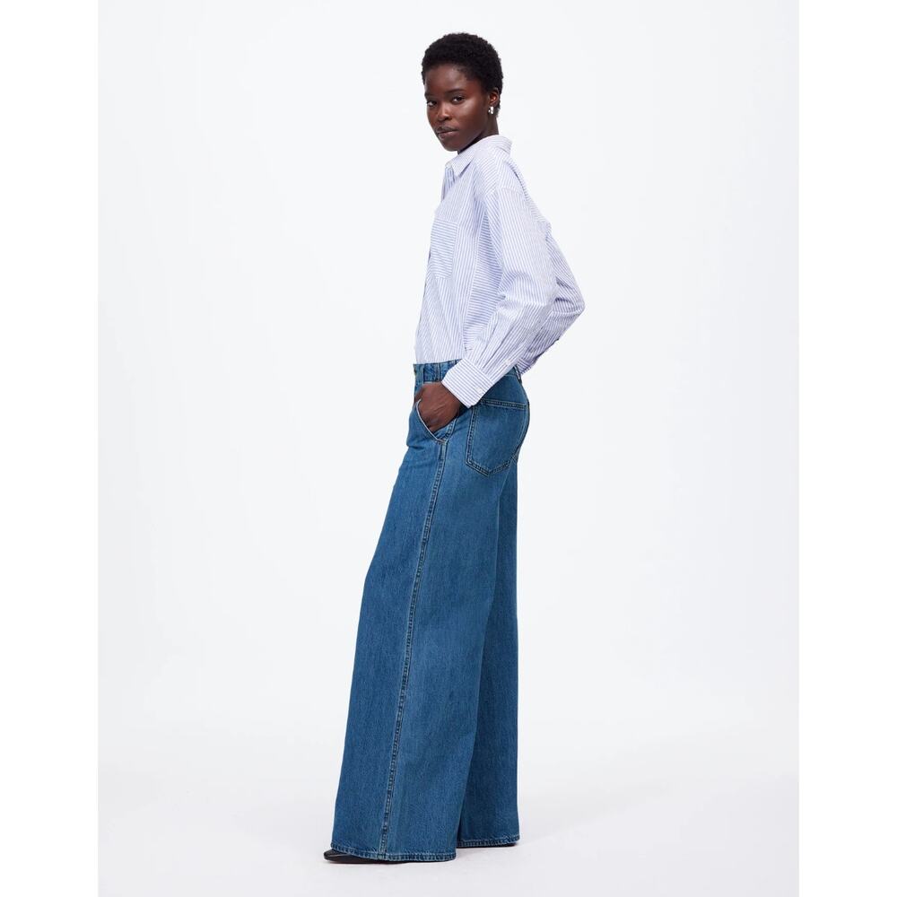 Madewell Wide Sweet Denim Trousers Java Wash Sz 2… - image 3